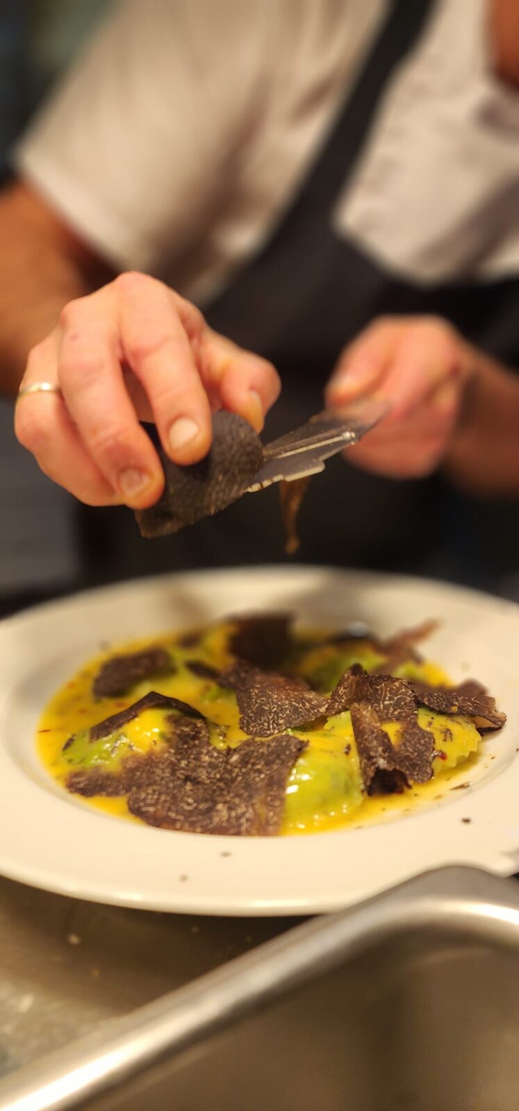 Fresh truffle shaved over handmade filled pasta
