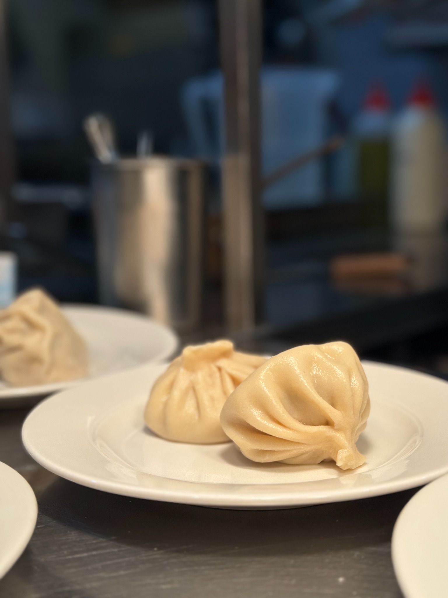 Traditional Georgian khinkali ready to serve